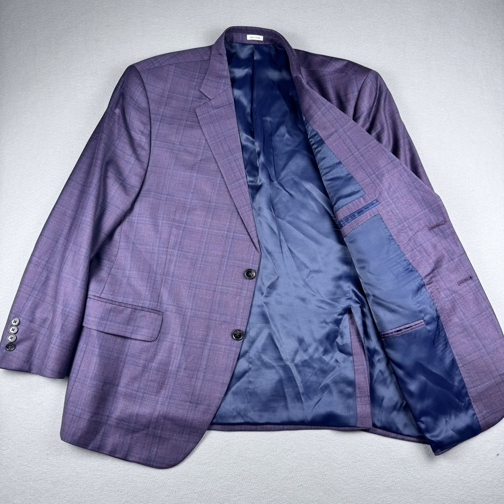 Peter Millar Flynn 100% Wool Blazer Men 48R 2 Button Pockets Window Pane Tweed